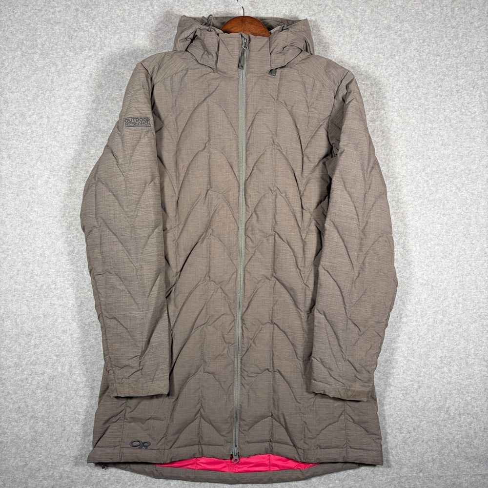 Outdoor Research Aria Storm Parka Jacket Women's Small? Gray Quilted Hooded